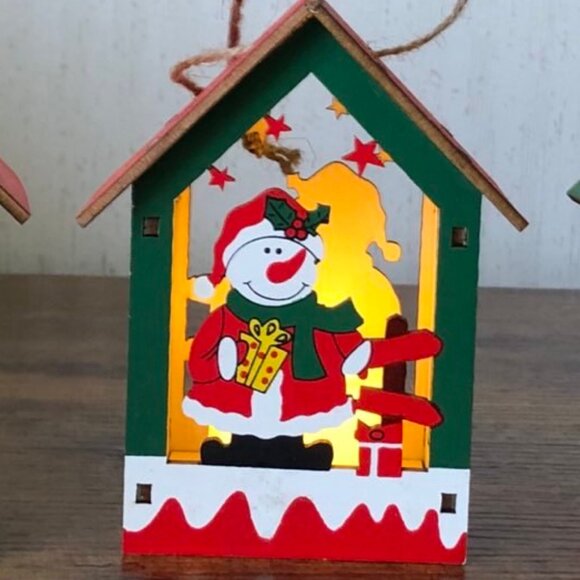 Wood Nativity Lantern Decor LED Candle Set of 3 - Picture 3 of 8